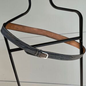 Vintage 90s Silver Creek Collection Western Cowboy Rancher Style Leather Belt, 4